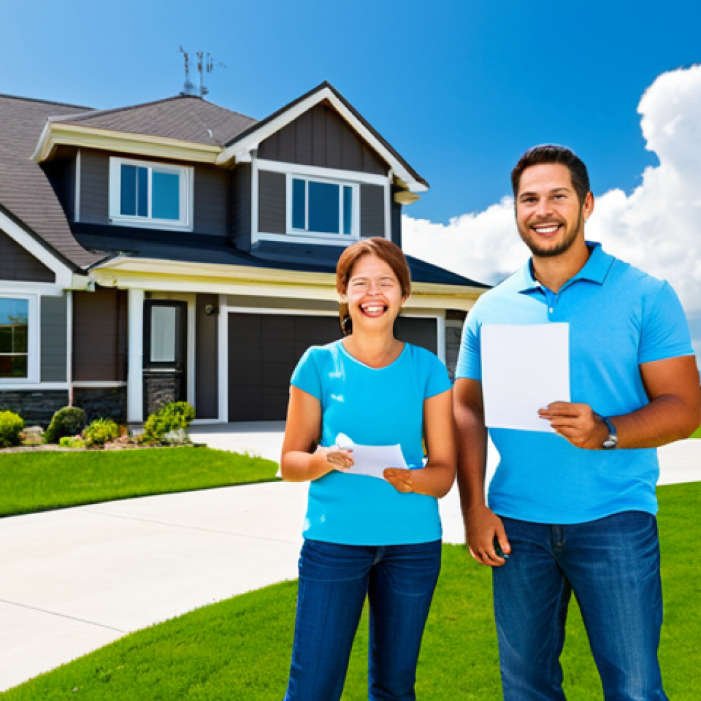 Bundled Insurance for Savings**

"A smiling, fully clothed family (father, mother, two children) standing in front of their suburban home, holding keys and a car insurance document. The home is well-maintained with a manicured lawn. A stylized speech bubble points from the family to a small piggy bank labeled "Savings" with a plus sign. The sky is bright blue with fluffy clouds. The scene suggests financial security and family well-being. safe for work, appropriate content, professional insurance advertisement, fully clothed, modest attire, perfect anatomy, correct proportions, natural pose, high-resolution, professional photography, insurance concept."

**