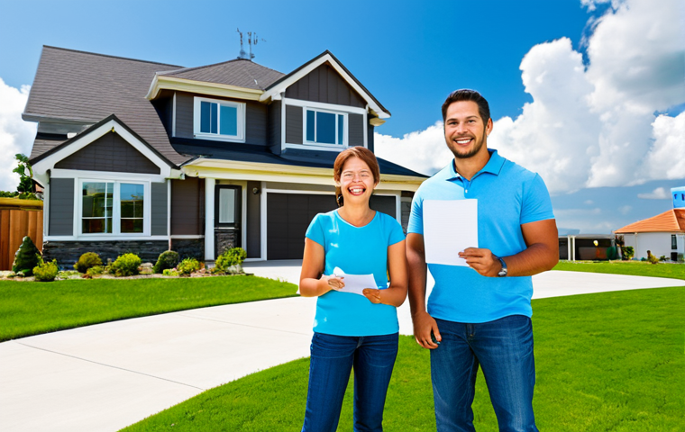 Bundled Insurance for Savings**

"A smiling, fully clothed family (father, mother, two children) standing in front of their suburban home, holding keys and a car insurance document. The home is well-maintained with a manicured lawn. A stylized speech bubble points from the family to a small piggy bank labeled "Savings" with a plus sign. The sky is bright blue with fluffy clouds. The scene suggests financial security and family well-being. safe for work, appropriate content, professional insurance advertisement, fully clothed, modest attire, perfect anatomy, correct proportions, natural pose, high-resolution, professional photography, insurance concept."

**