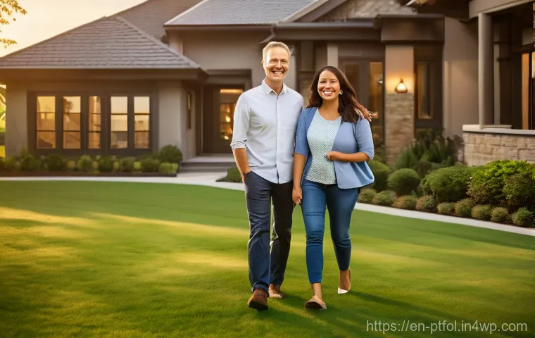보험 포트폴리오의 장기적 성장 전략 - **Prompt 1: The Fortress of Financial Security**
    A wide-angle, cinematic shot of a diverse, mode...