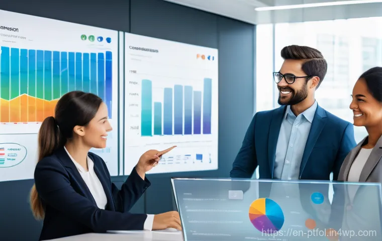 보험 포트폴리오 최적화를 위한 최신 연구 결과 - **"Data-Driven Financial Empowerment"**: A diverse group of young adults and a middle-aged professio...