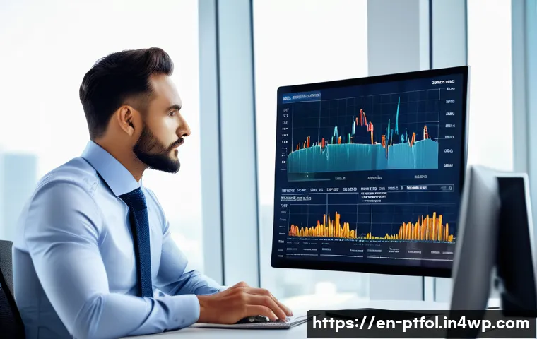 보험 포트폴리오와 경제 상황의 상관관계 - A professional financial advisor in a modern office setting, attentively reviewing a diverse insuran...