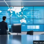 Home 21 보험 포트폴리오 최적화를 위한 최신 트렌드 분석 - A futuristic insurance office environment featuring diverse professionals analyzing large transparen...