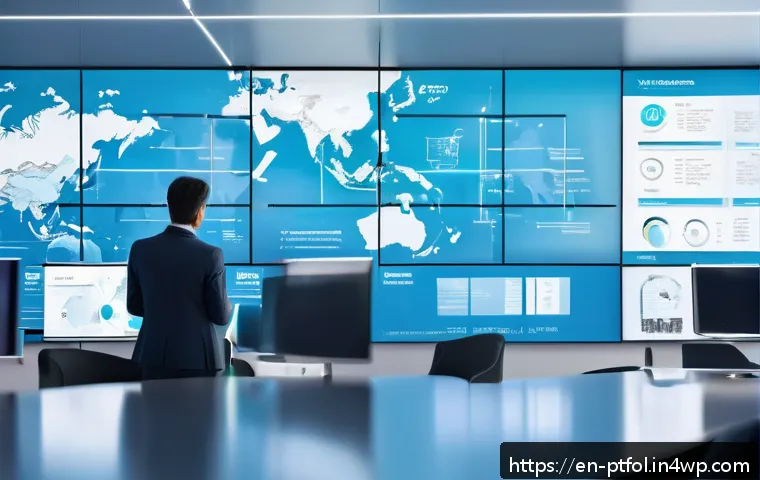 보험 포트폴리오 최적화를 위한 최신 트렌드 분석 - A futuristic insurance office environment featuring diverse professionals analyzing large transparen...