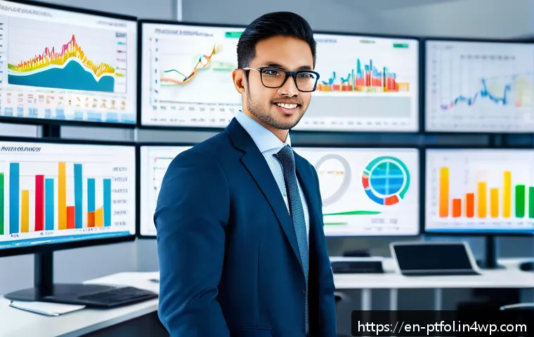 보험 포트폴리오의 현금 흐름 관리 전략 - A professional financial analyst in a modern office, surrounded by multiple digital screens displayi...